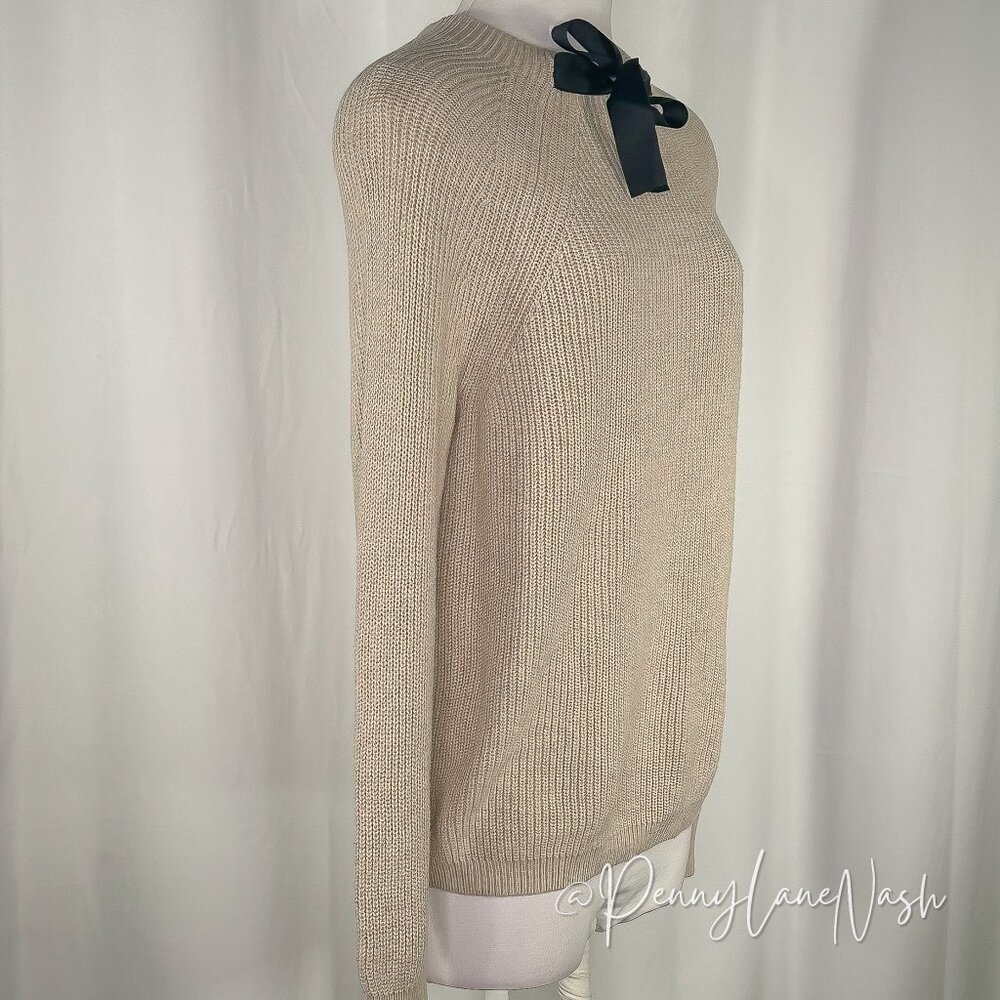J.Crew Bow-neck Sweater Small S Heather Natural - Picture 4 of 9